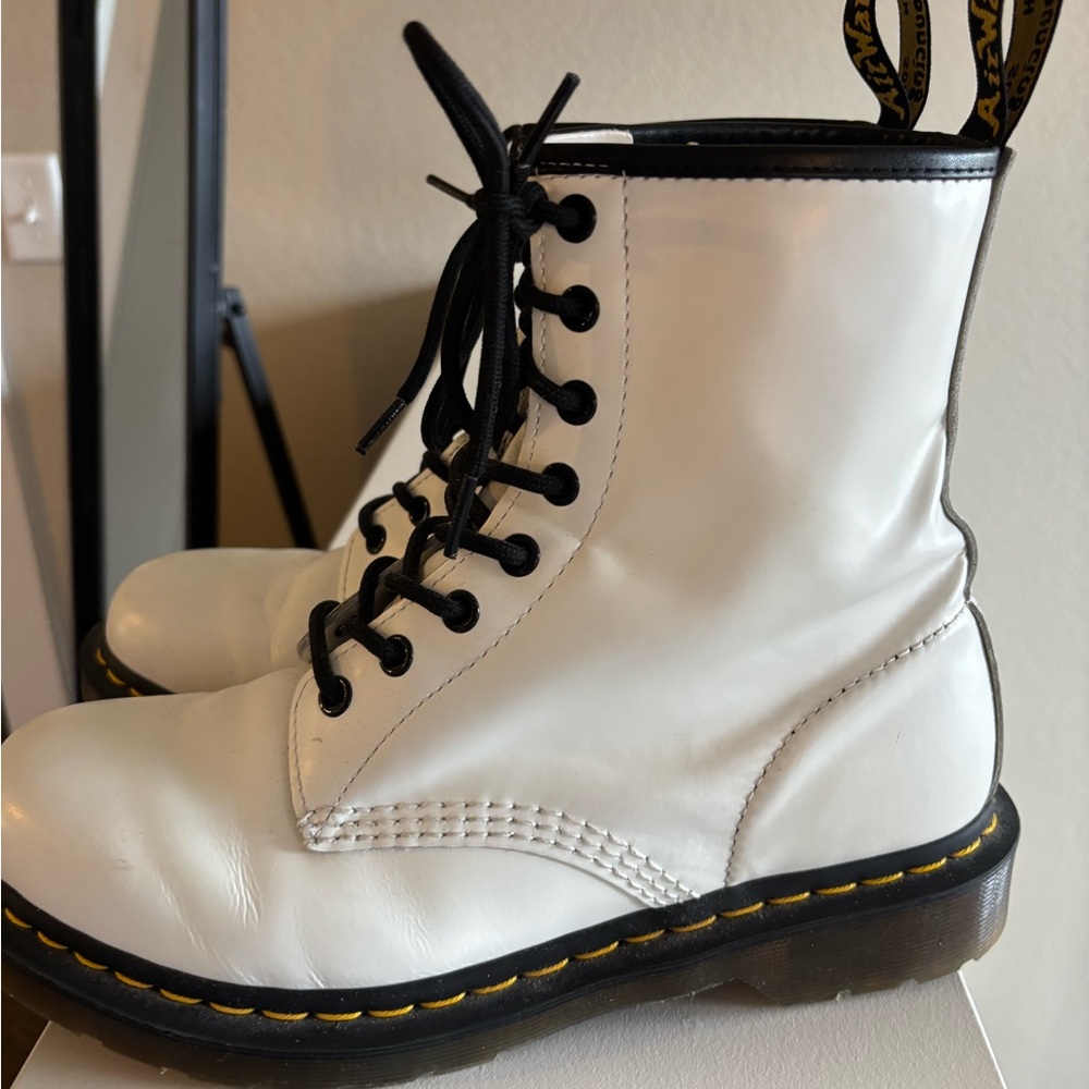 Dr. Martens Women's White Leather Boots